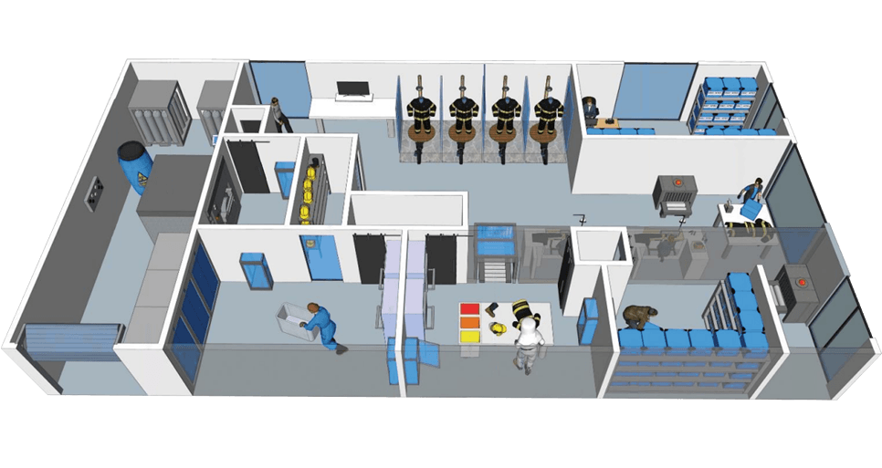 Cleanroom for decontamination